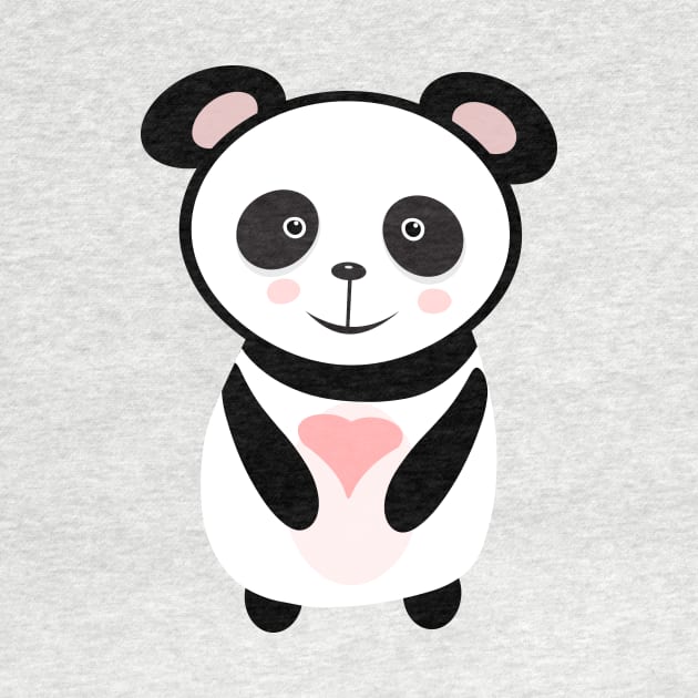 Panda holding love heart by Abdydesigns